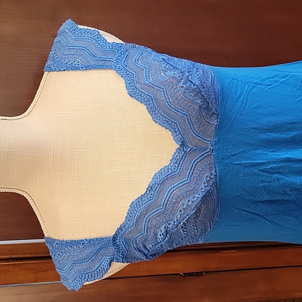 Cosabella | Vintage Blue Baby Doll Lingerie Nightie with Lace - size L - Picture 2 of 11